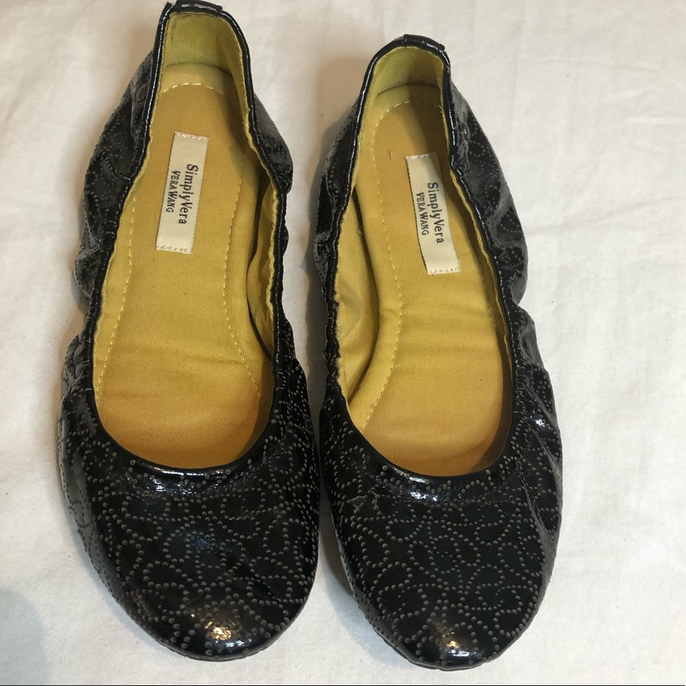 Simply Vera Vera Wang Patent Leather Casual Slip-On Flats Size 6